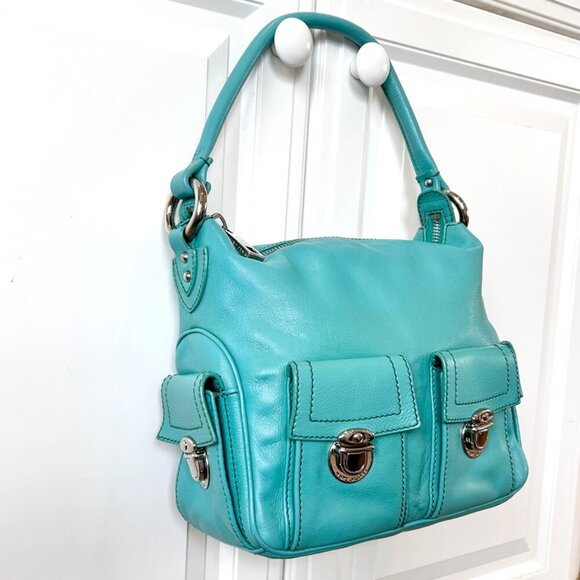 Classic Marc Jacobs Blake Multi-Pocket Hobo Bag in Teal with Silver Hardware - Picture 9 of 16